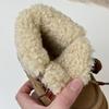 Winter New Children's Snow Boots Frosted Leather Large Cotton Thermal Boots Teddy Fluffy Boys and Girls Cotton Shoes