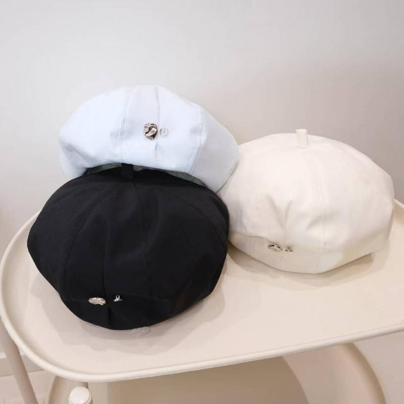 New Simple Beret Hat Women Spring Summer Fashion All-Match Face Slimming Painter Hat Pumpkin Cap