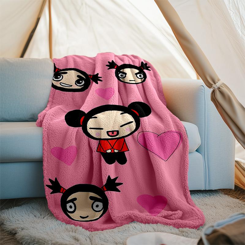 Pucca2 printed throw blanket—lightweight,soft,warm;versatile blanket for all seasons—perfect as &air-conditioning throw,nap blanket