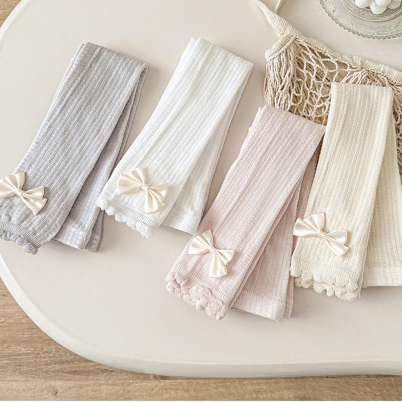 Solid Color Girls Leggings Infants Baby Bottoming Pants 2025 Summer Daughter Child Nine Point Bottoms Kids Tights