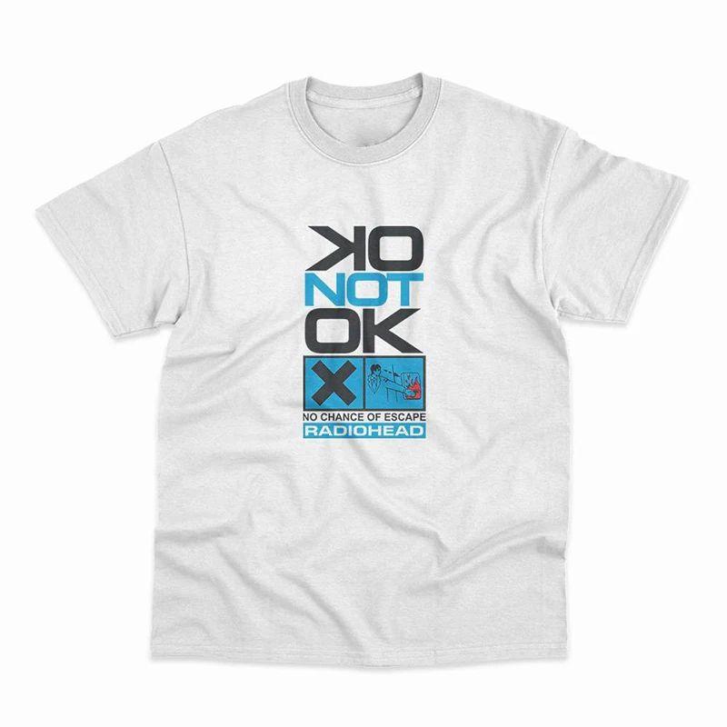 Y2K Retro T Shirts OK Computer Album Radiohead Radiohead Rock Punk Vintage Loose Men's Short Sleeve T-Shirt Unisex