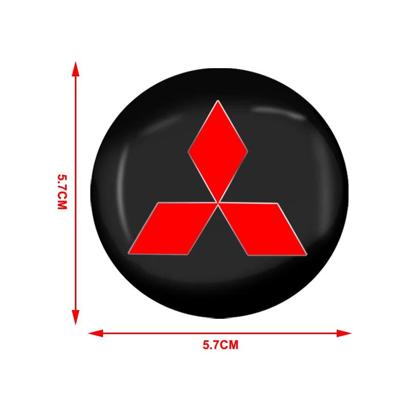 4 Stück Auto Radnabenkappe Logo Aufkleber Felgenabdeckung Emblem für Mitsubishi Outlander I200 Pajero Eclipse ASX Lancer Space
