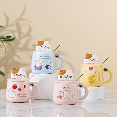 Creative Three Dimensional Cat Mug Cute Cat Mug Cartoon Ceramic Cup Home Office Gift Cup Souvenir