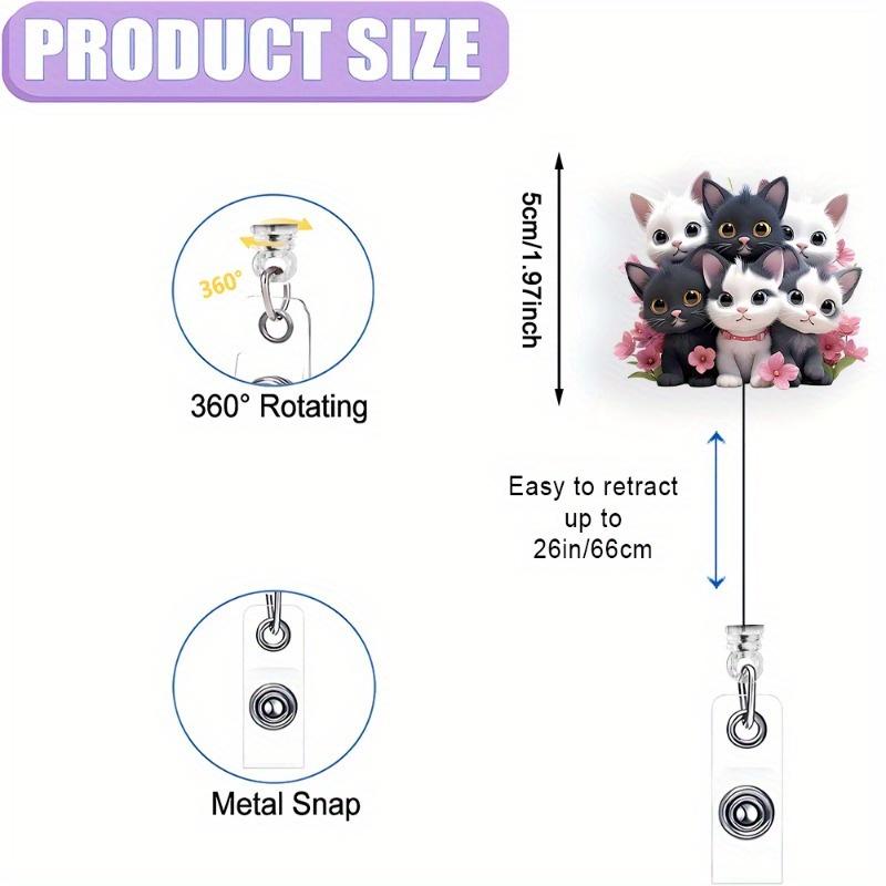 Interesting Cat Badge Scroll with Scalable Design, Perfect for Nurses, Doctors, Teachers, and Office Staff.