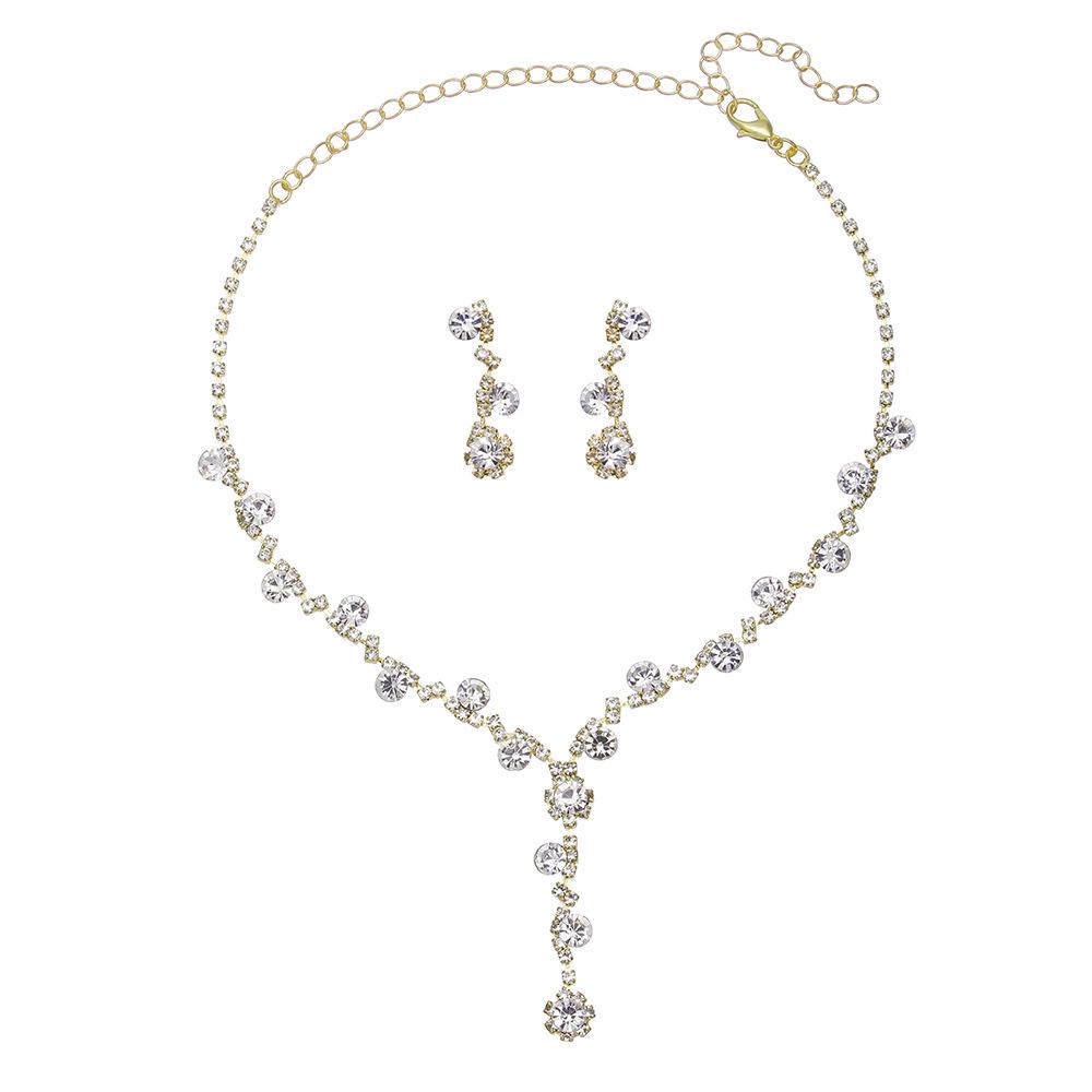 Brand New Sparkling Diamond Women's Jewelry Set: Necklace, Earrings & Bracelet