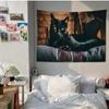 Black Cat Tapestry Office Living Room Tapestry Home Wall Decoration Tapestry