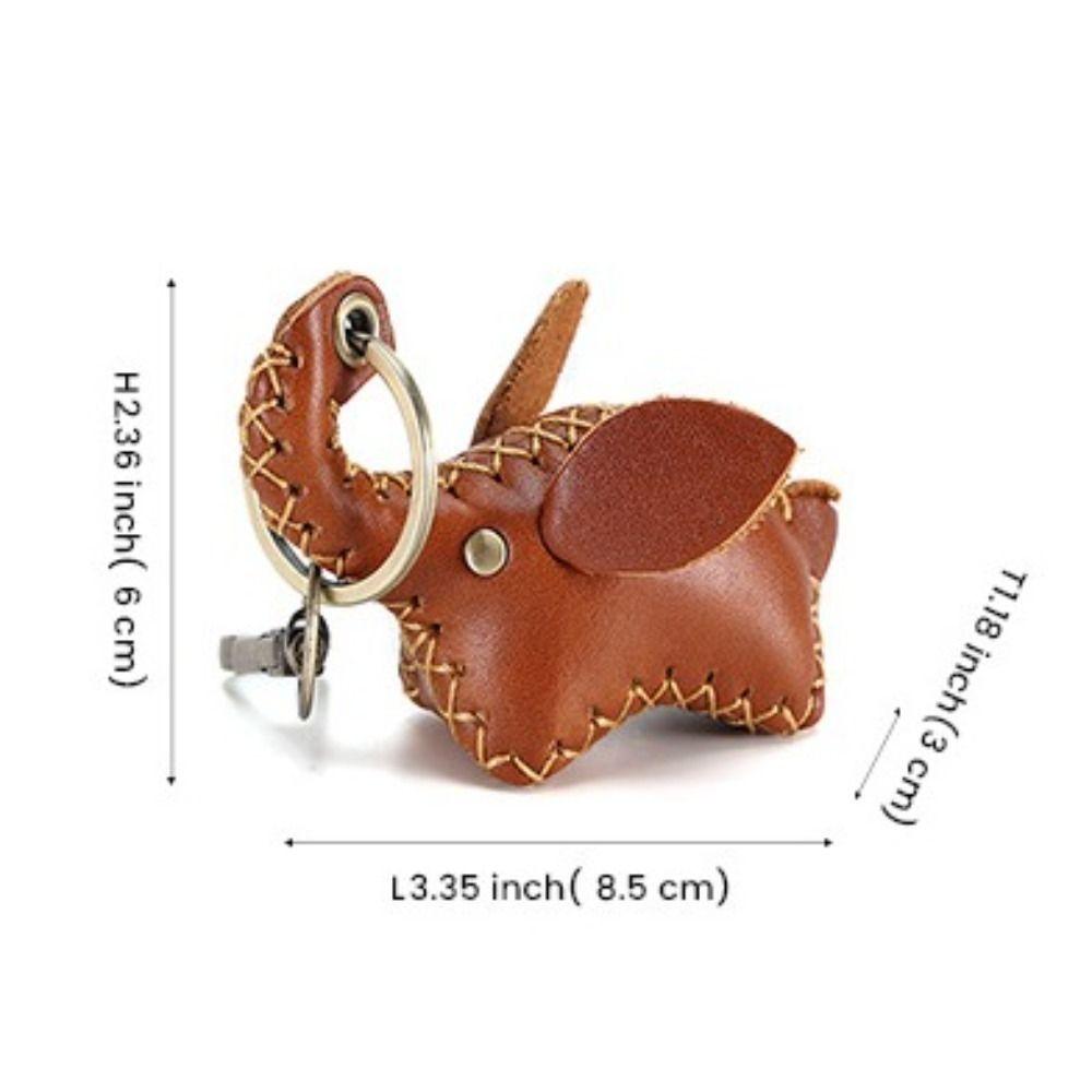 PU Leather Hanging Ornament Elephant Bag Pendant Classic Car Key Chain  Gift