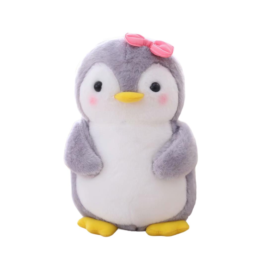 25Cm Kawaii Standing Penguin Doll Plush Toy Stuffed Female Male Holding Food Cartoon Animal Plushie Birthday Gift