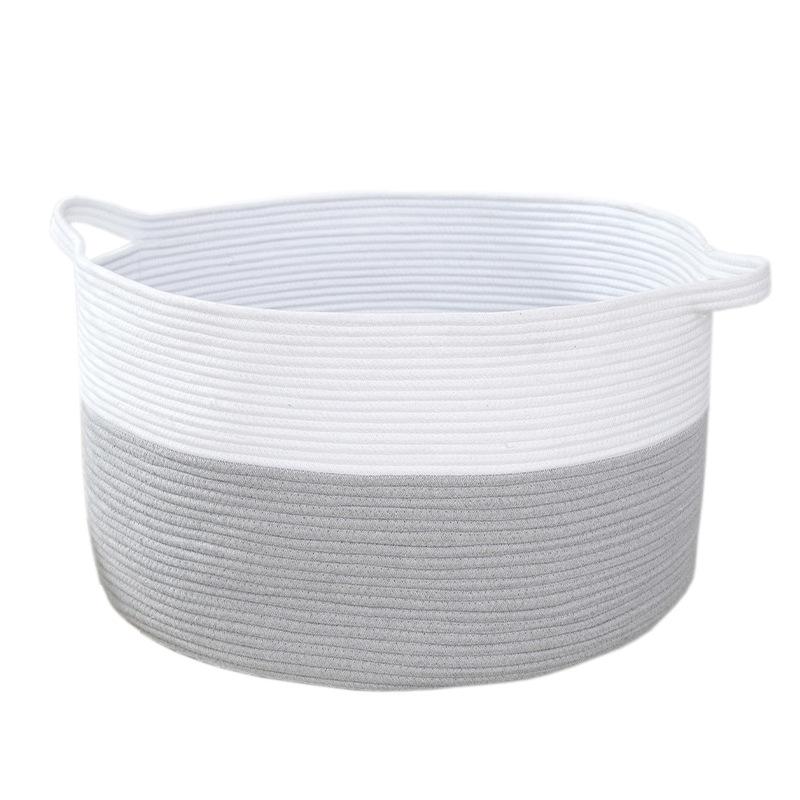 Cotton Rope Woven Basket - Foldable Wardrobe & Shelf Storage for Sundries