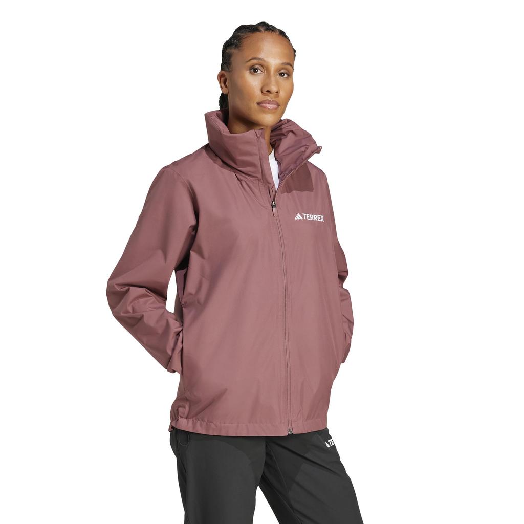 Adidas Hardshell Multi Essentials 2L Rain Jacket JXW86 In Quiet Crimson Women's (JM8703)