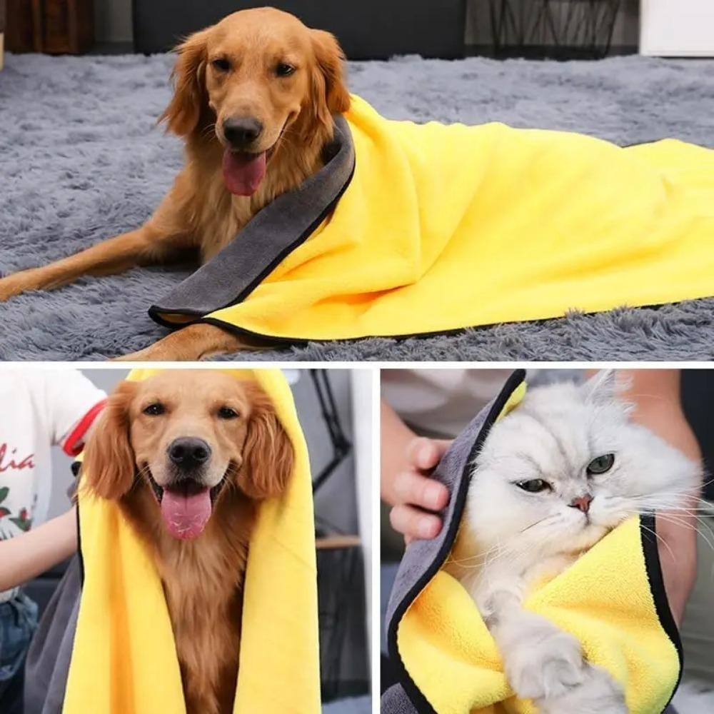 D5 Quick-drying Pet Dog Accessories Cat Towels Soft Fiber Towels Water-absorbent Bath Towel Pet Shop Cleaning Towel Pet Supplies