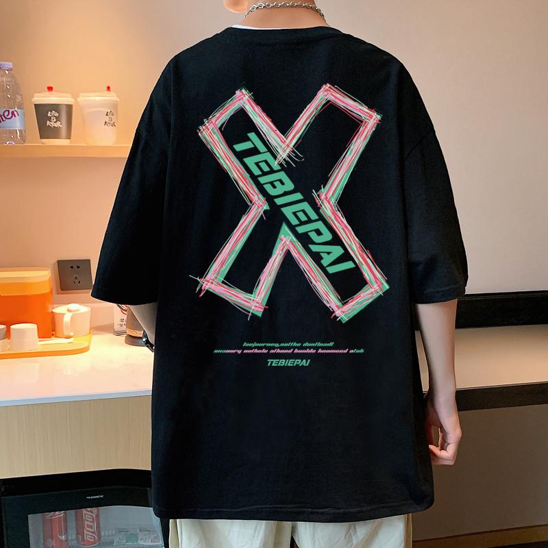 2024 Persönlichkeitstrend Print T-Shirt Modisch und Vielseitig 100% Baumwolle Hohe Qualität Frühling und Sommer Kleidung