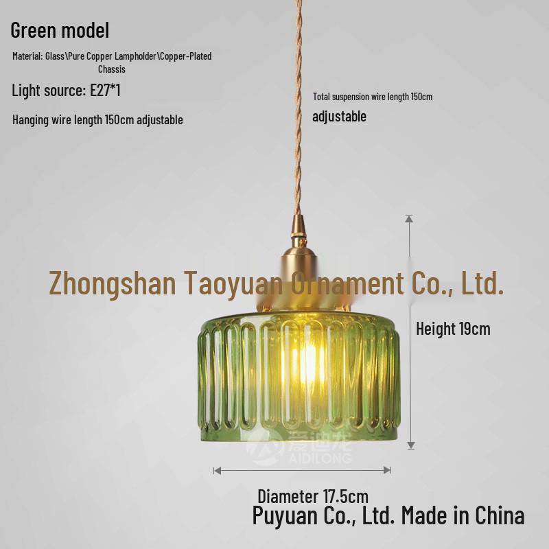 Modern Minimalist Retro Brass & Glass Nordic Pendant Lamp for Homestays and Restaurants