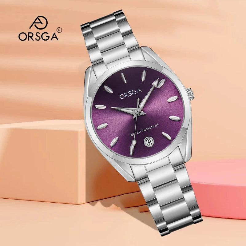 Luxury Women's Watch 34mm Fashionable Stainless Steel Rhinestone Pink Minimalist Girl Clock Outdoor Travel Women Wrist Watches