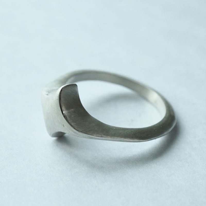 Vacactsilver Flat Cross Ring
