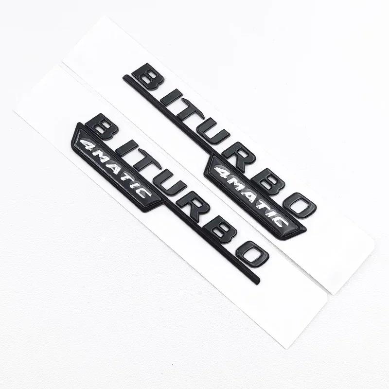 3D ABS Black C43 Logo Letters BITURBO 4MATIC Badge Car Rear Star Sticker BITrunk AMG Emblem For Mercedes Benz AMG W205 W206 C205