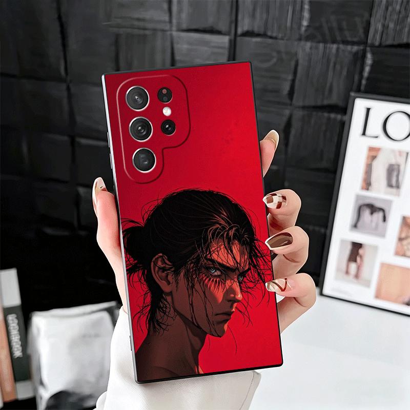 A-Attack On T-Titan Eren Yeager Soft Phone Case for Samsung Galaxy S26 S25 Edge S24 Ultra S23 Plus S22 S21 FE S20 Black Cover Ba