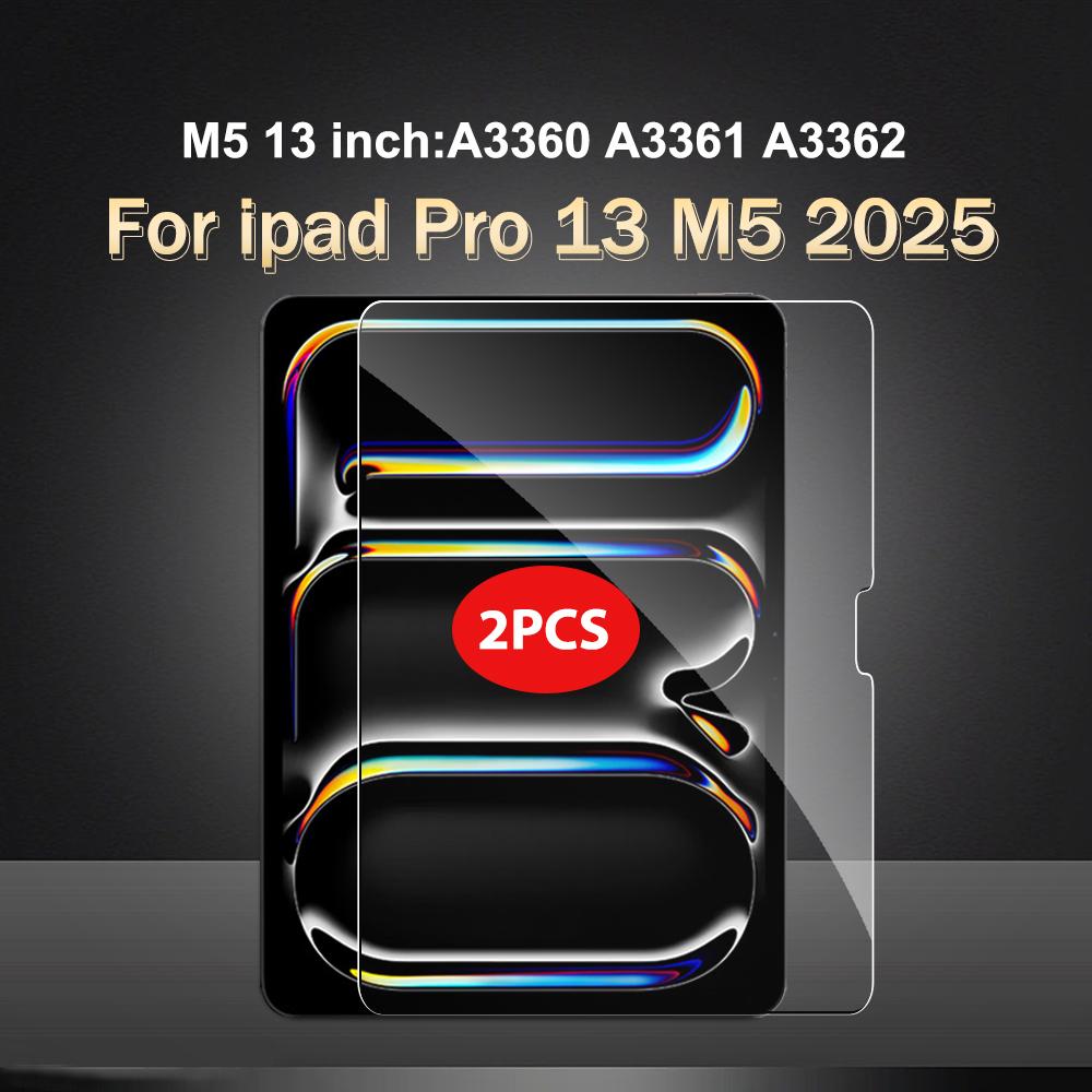 2 Stück Gehärtetes Glas Displayschutzfolie Für ipad Pro Air 13 11 2024 M4 M2 Air 5 4 Pro 12.9 11 M3 M5 2025 2026 Film