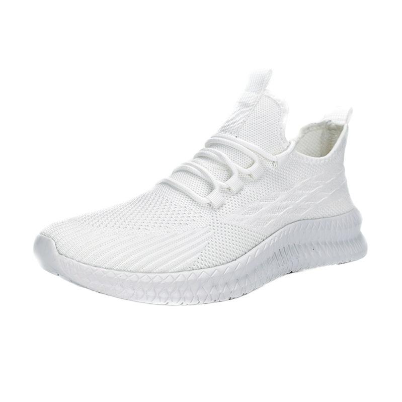 Flying woven men's shoes casual fashion simple breathable lightweight large size men's shoes men's shoes