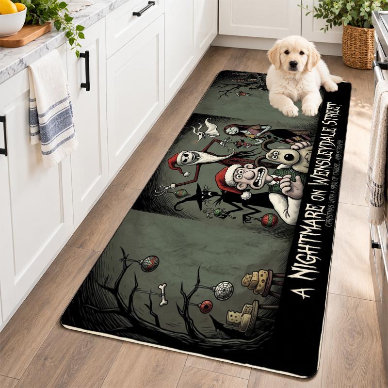 Flannel Kitchen Mat Wallace & Gromit Soft Area Rug Non Slip Floor Carpet Home Decoration
