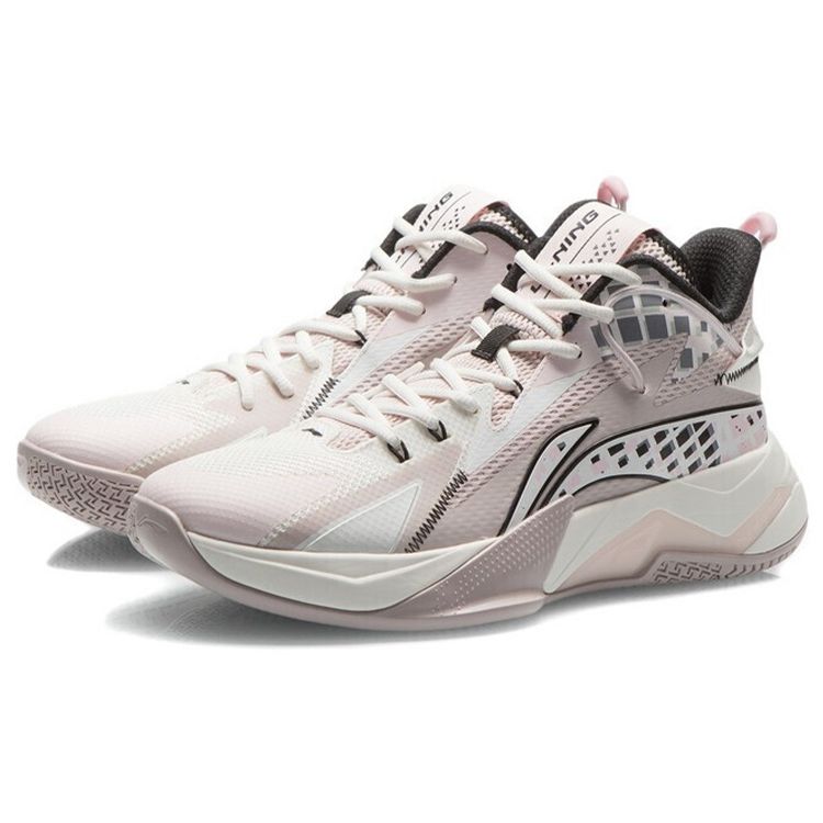 Li Ning Battle Falcon Comfortable Durable Breathable Mid-Top Basketball Shoes Men Sneakers Silent-Purple ABAR093-4