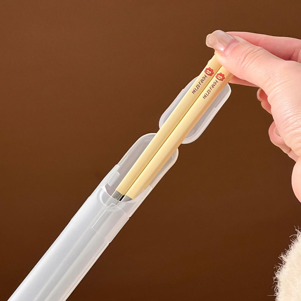  Portable Cute 316 Stainless Steel Non Slip Chinese Chopsticks With Box Reusable Sushi Stick Dishwasher Safe Tableware