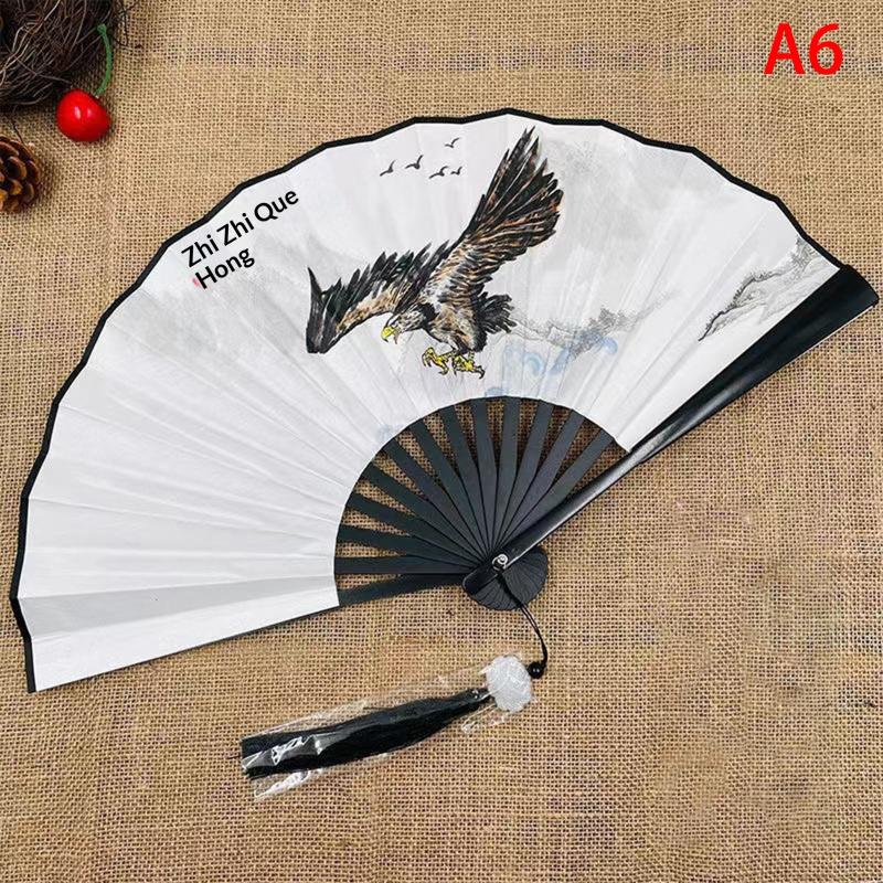 Ventilator pliabil în stil chinezesc, evantai de cârpă de dans clasic, din plastic, de epocă, cu imprimare cu dragon, evantai de mână, recuzită foto, cosplay