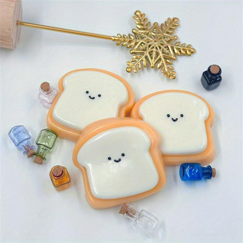Super Soft Toast Plush Toy Shiny Bread Stuffed Animal for Desk Decor Easter Birthday Party Gift for Kids