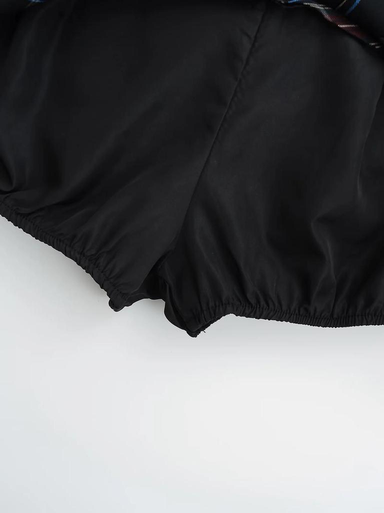 Women's Slim-Fit Low-Waist Pleated Plaid Mini Skirt with Button-Up Slit - Autumn Anti-Exposure Design