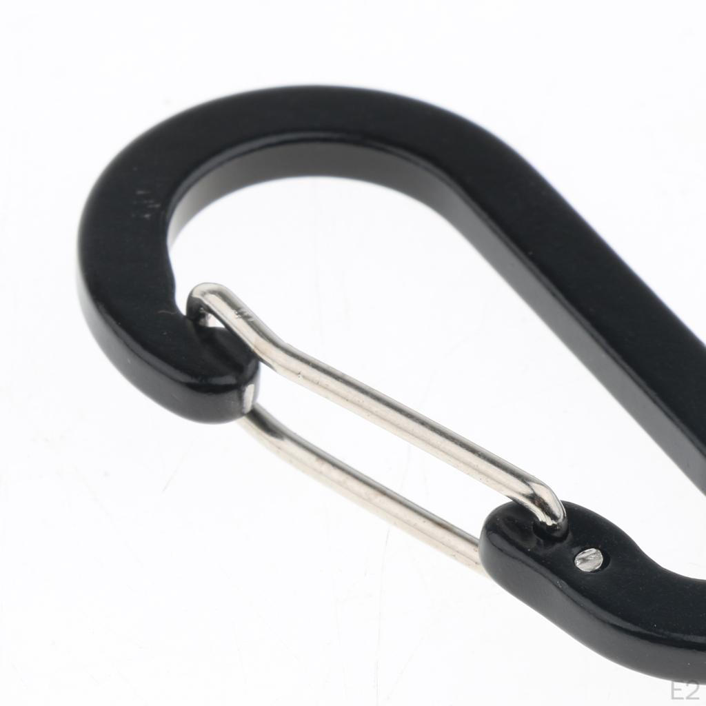 5 Pack Aluminum Carabiner Clip Set, D with , Keychain Buckle Hook for Keys Holder Organizer, Camping
