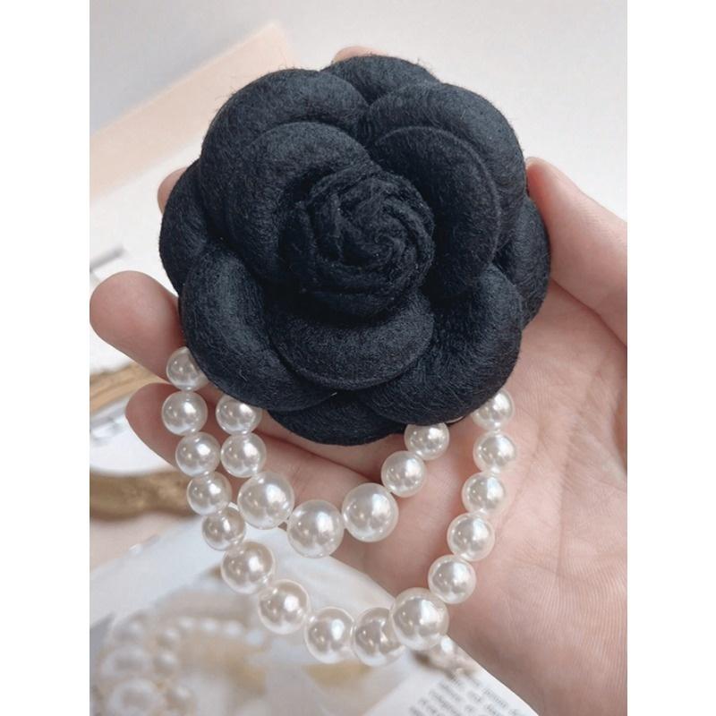 1pc Elegant Women's Camellia Flower Faux Pearl Tassel Brooch Pin for Shirt Collar Clothing Accessory, Party and Wedding Gift Valentines