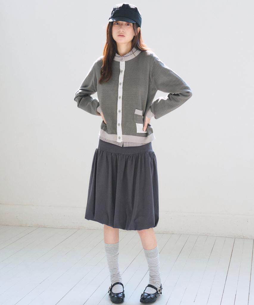 Opish Soft Balloon Sweat Skirt, Charcoal