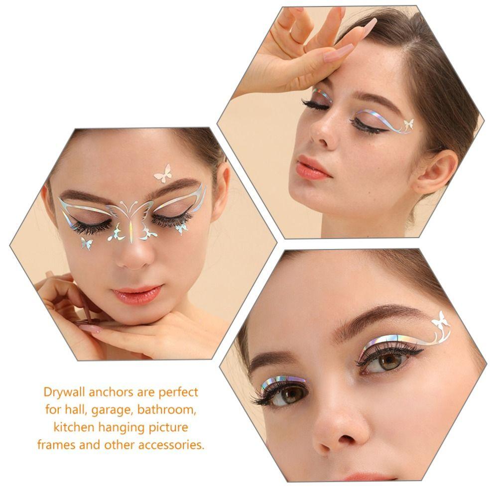 Silver Glitter Temporary Tattoo Sticker Waterproof Makeup Eyeliner Sticker  Women