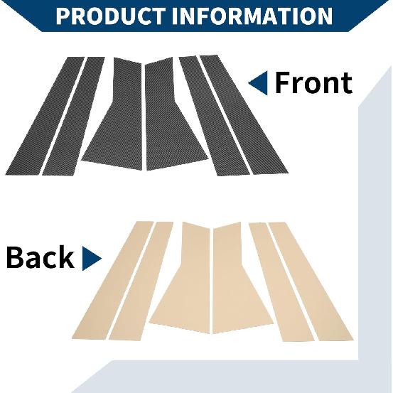 Door Pillar Window Trim for Acura MDX 2007-2013 Front Rear Left Right Anti Scratch Sticker Pillar Posts Door Outer Exterior Cover 6 Pcs Carbon Fiber
