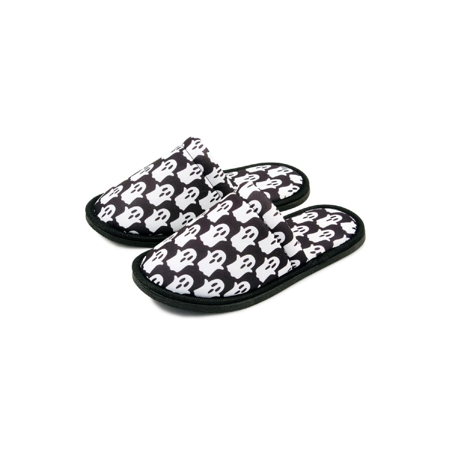 

Домашние тапочки унисекс на мягкой подошве черного цвета с призрачным узором 38 чёрный