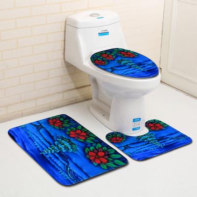 Christmas Bathroom Floor Mat Toilet Three-Piece Set