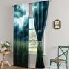 2pc,  Scene Curtain Dramatic Sky Durable Polyester,Without Electricity Festive Holiday Applies To Indoor Celebrations, Room