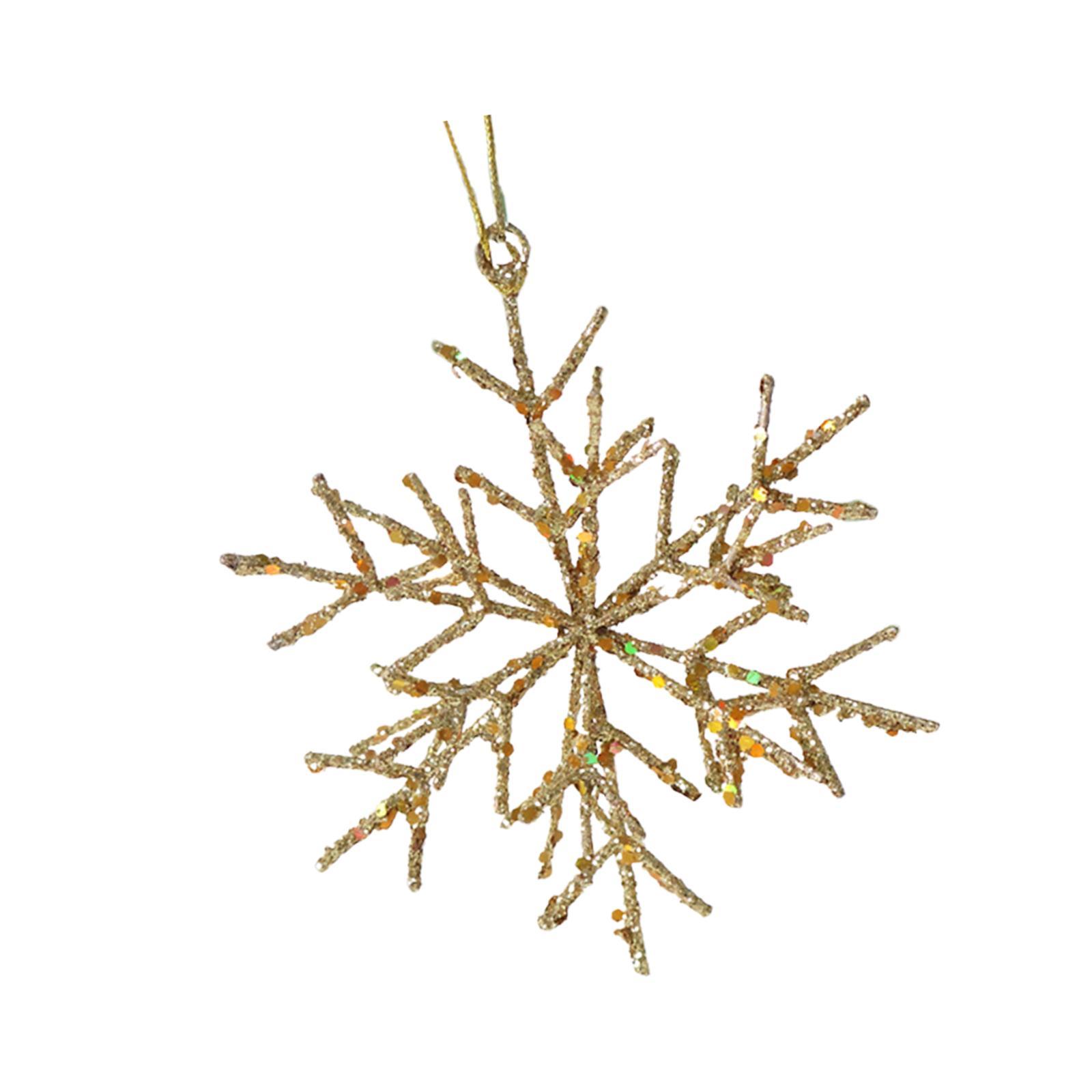 

Snowflakes Hanging Ornaments Christmas Decor Collectible Traditional Creative Metal Crafts золотой