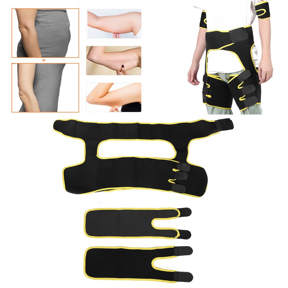 Slimming Belt Fat Burning Abdomen Hips Leg Trainer Workout Belt with 2pcs Arm SleeveL XL