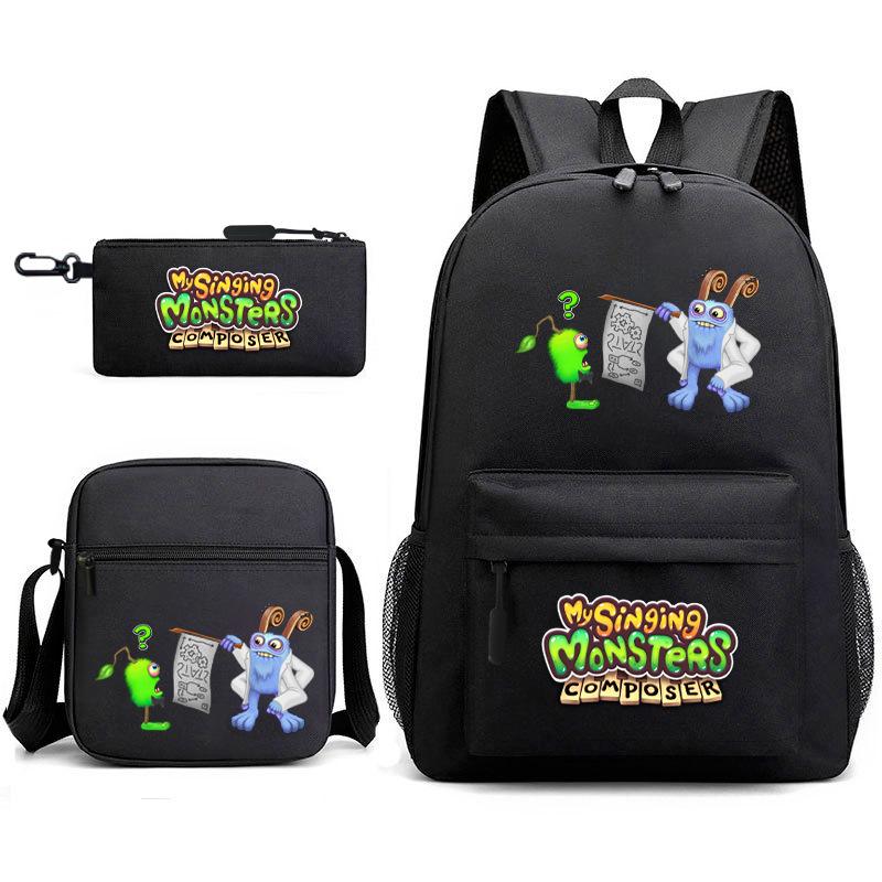 2024 New Monster Concert Starry Sky Backpack My Singing Monsters Elementary School Bag Three-piece Set