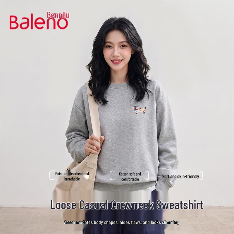 Baleno Women's Cotton Blend Round Neck Sweatshirt