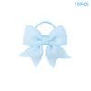 10Pcs  Color Grosgrain Ribbon Bows Elastic Hairties Hair Bands Girls Spring Head Rope Hair Accessories