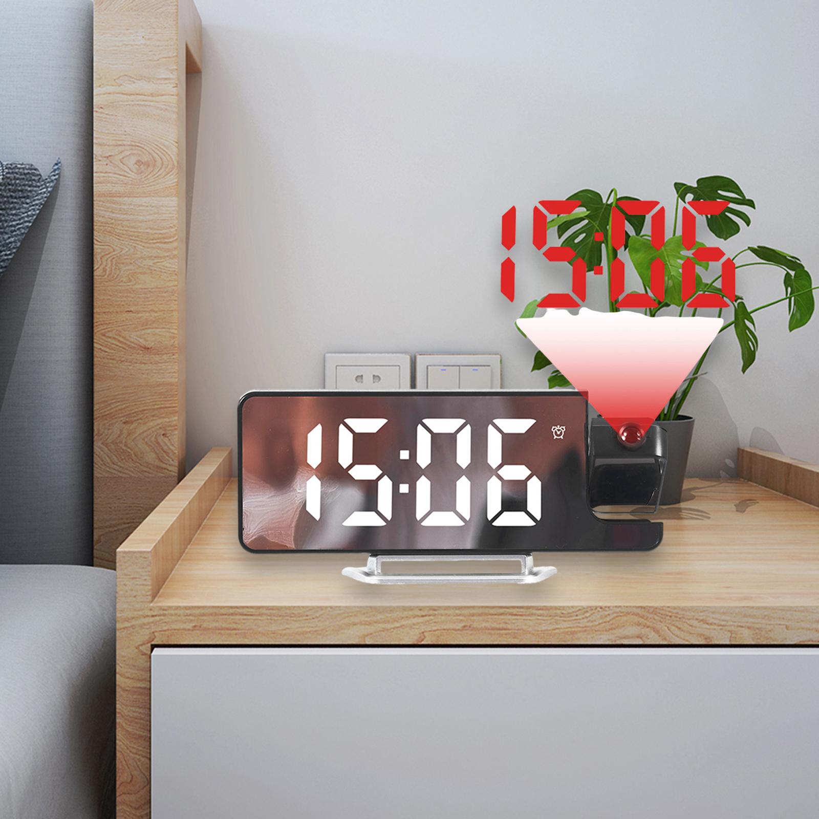 

Projection Alarm Clock LED Display,Mirror Day Date Temperature Night Light белый