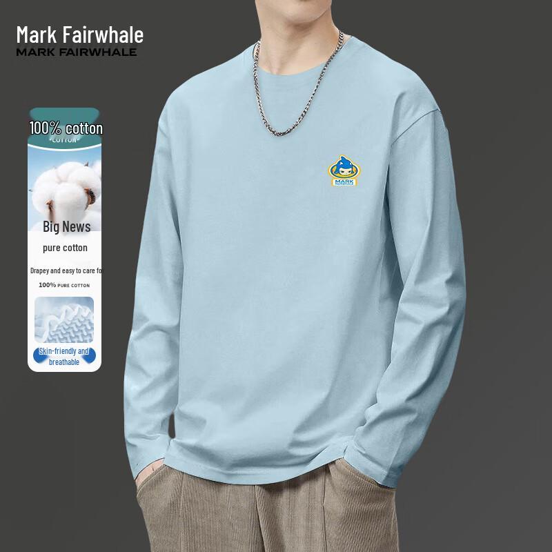 Mark Fairwhale Men's Loose Fit Cotton Long Sleeve T-Shirt