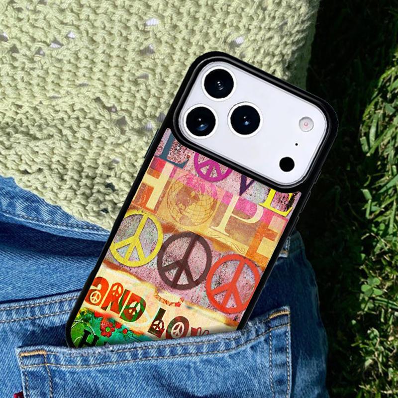 Hippy Hippie Psychedelic Art Peace phone case cover Compatible with for IPhone 17air 16e 15 14 13 12 11Pro Max 17 Air