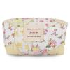 2Pcs Quilted Makeup Bag Floral Cosmetic Bag Soft Makeup Organizer Bag Padded Aesthetic Zipper Pouch Makeup Storage Bag