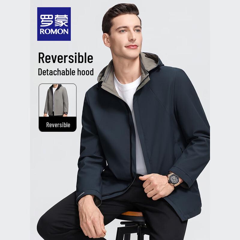 ROMON Men s Removable Hooded Double-Sided Warm Jacket L