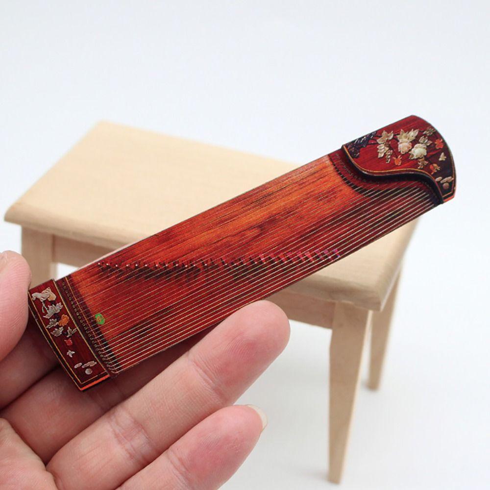 1/6 1/12 Čínský klasický nástroj Vícebarevná miniatura Guzheng Pipa