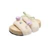High-end Fluffy Slippers Women's Outer Wear 2025 New Autumn and Winter Home Warm Fashion One-word Cotton Slippers