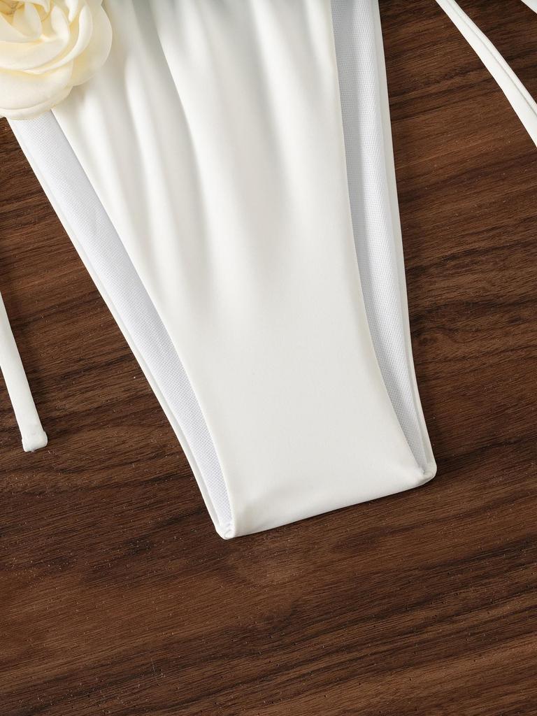 2024 Neuer 3D-Blumen-Bikini-Set: Damen Sexy Europäischer & Amerikanischer Stil Dreieck Badeanzug